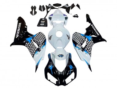 Carénage Moto Honda CBR1000RR 2006-2007 - Blanc Bleu Noir Brillant