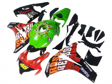 Carénages Moto Honda CBR1000RR 2008-2011 - Vert Orange Noir Brillant Rossi Michelin 46