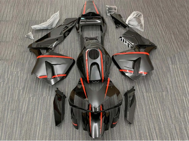 Carénages Moto Honda CBR600RR 2003-2004 - Noir Brillant Rouge Bande