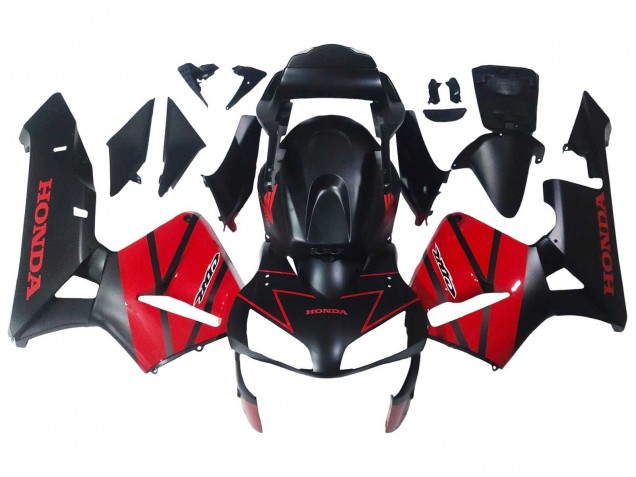 Carénages Moto Honda CBR600RR 2003-2004 - Rouge Noir Brillant Noir Mat