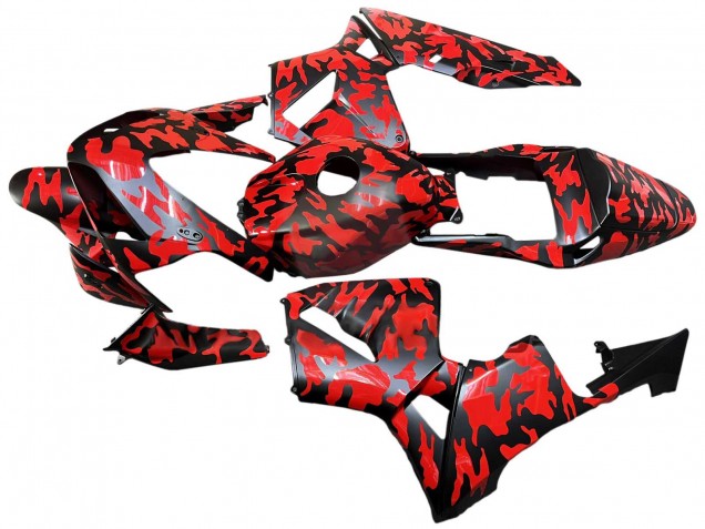 Carénages Moto Honda CBR600RR 2003-2004 - Noir Rouge Gris Camouflage