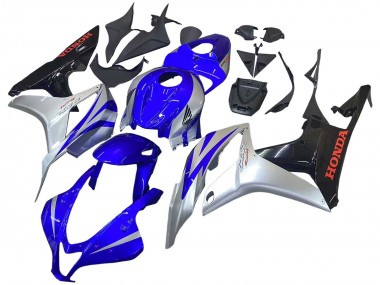 Carénages Moto Honda CBR600RR 2007-2008 - Argent Bleu Noir Brillant Courses