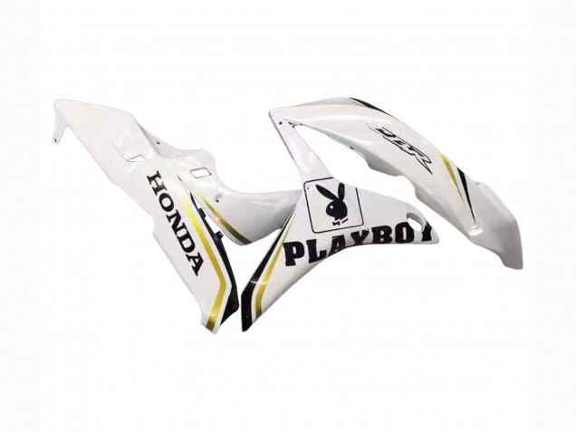 Carénage Moto Honda CBR600RR 2007-2008 - Blanc Or Noir Brillant Playboy