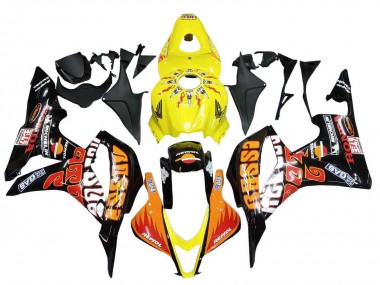 Carénages Moto Honda CBR600RR 2007-2008 - Jaune Orange Noir Brillant Rossi Repsol