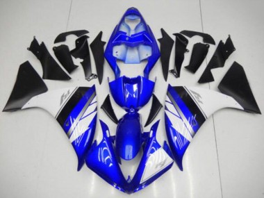 Carénages Moto Yamaha YZF R1 2009-2011 - Bleu Blanc Noir Mat