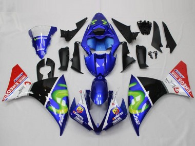 Carénages Moto Yamaha YZF R1 2012-2014 - Bleu Blanc Rouge Noir Brillant Vert ENEOS Yamalube