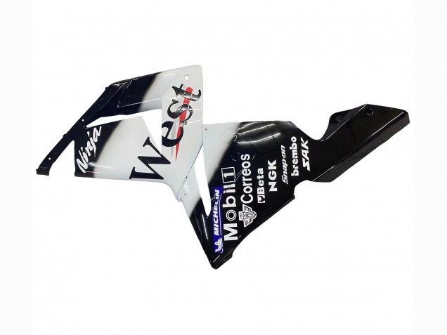 Carénages Moto Kawasaki ZX10R 2004-2005 - Blanc Noir West Ninja