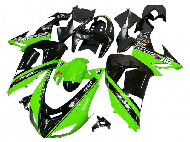 Carénages Moto Kawasaki ZX10R 2006-2007 - Vert Noir Elf Touch4 3M