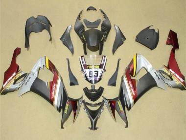 Carénages Moto Kawasaki ZX10R 2008-2010 - Argent Gris Jaune Rouge