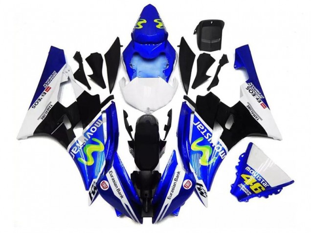 Carénages Moto Yamaha YZF R6 2006-2007 - Bleu Blanc Noir Vert MoviStar ENEOS Yamalube 46