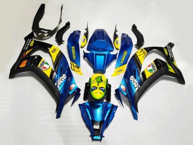 Carénages Moto Kawasaki ZX10R 2008-2010 - Bleu Jaune Noir Requin
