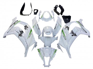 Carénages Moto Kawasaki ZX10R 2011-2015 - Blanc Vert Bande Noir Ninja