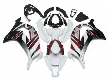 Carénages Moto Kawasaki ZX10R 2011-2015 - Blanc Rouge Argent Noir