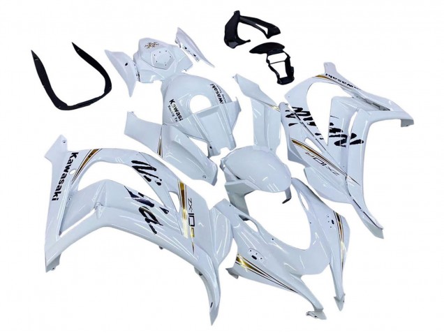 Carénages Moto Kawasaki ZX10R 2016-2020 - Blanc Or Noir