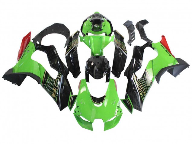 Carénage Moto Kawasaki ZX10R 2021-2025 - Vert Noir Rouge Rayon de Miel