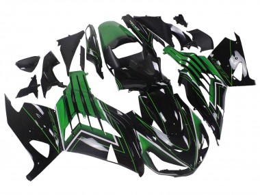 Carénages Moto Kawasaki ZX14R ZZR1400 2012-2024 - Vert Noir Brillant Bande