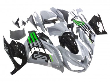Carénages Moto Kawasaki ZX14R ZZR1400 2012-2024 - Gris Vert Noir