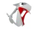 Carénages Moto Kawasaki ZX6R 2003-2004 - Blanc Rouge