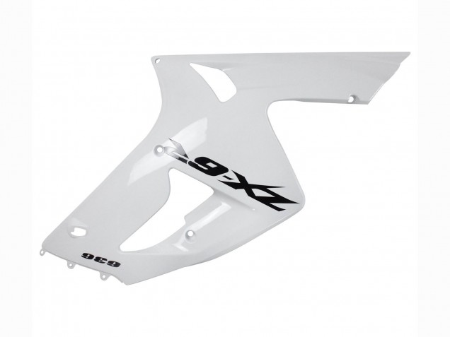 Carénages Moto Kawasaki ZX6R 2003-2004 - Blanc Noir Décalque