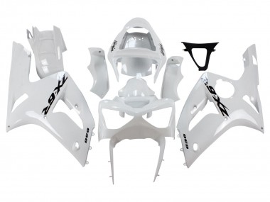 Carénages Moto Kawasaki ZX6R 2003-2004 - Blanc Noir Décalque