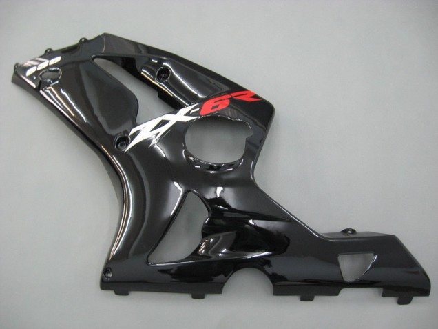 Carénages Moto Kawasaki ZX6R 2003-2004 - Noir Brillant