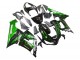 Carénage Moto Kawasaki ZX6R 2005-2006 - Noir Brillant Vert Flamme