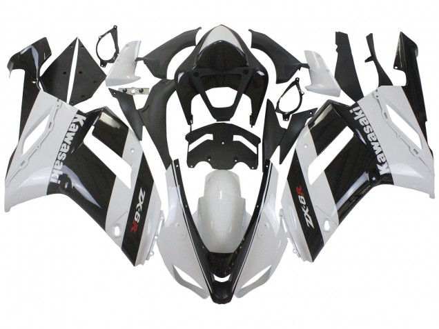 Carénage Moto Kawasaki ZX6R 2007-2008 - Blanc Noir
