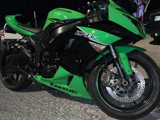 Carénages Moto Kawasaki ZX6R 2009-2012 - Vert Noir Brillant