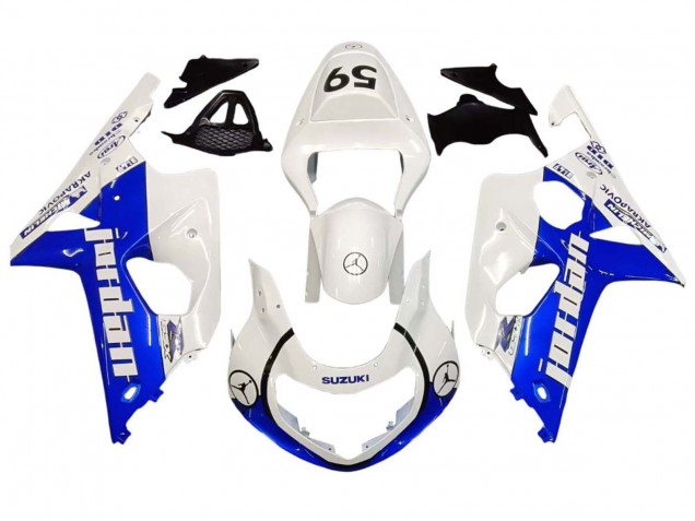 Carénages Moto Suzuki GSXR1000 2000-2002 - Blanc Bleu Jordan 59