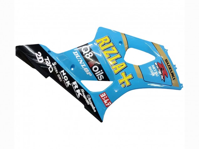 Carénages Moto Suzuki GSXR 1000 2003-2004 - Bleu Clair Jaune Noir Rizla Motul