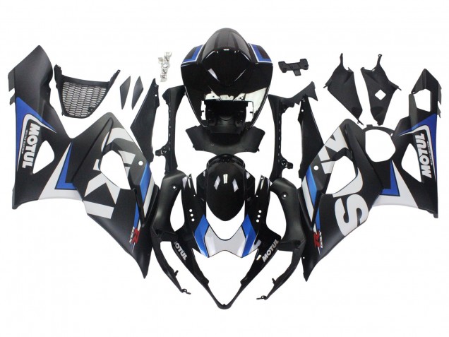 Carénages Moto Suzuki GSXR 1000 2005-2006 - Noir Bleu Blanc Motul
