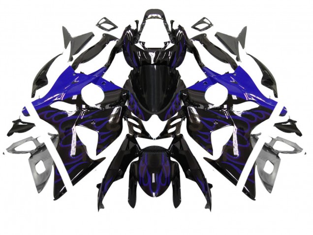 Carénage Moto Suzuki GSXR 1000 2007-2008 - Noir Brillant Bleu Flamme