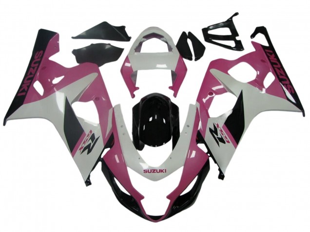 Carénages Moto Suzuki GSXR 600 / GSXR 750 2004-2005 - Blanc Rose Noir