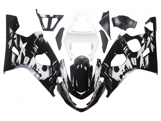 Carénage Moto Suzuki GSXR 600 / GSXR 750 2004-2005 - Blanc Noir