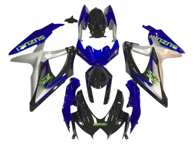 Carénages Moto Suzuki GSXR 600 / GSXR 750 2006-2007 - Argent Bleu Noir Brillant Vert