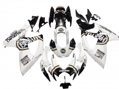 Carénages Moto Suzuki GSXR 600 / GSXR 750 2006-2007 - Blanc Noir Lucky Strike Motul