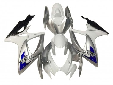 Carénages Moto Suzuki GSXR 600 / GSXR 750 2006-2007 - Blanc Argent Bleu Noir