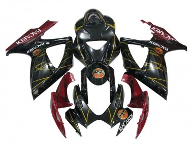 Carénages Moto Suzuki GSXR 600 / GSXR 750 2006-2007 - Noir Brillant Rouge Or