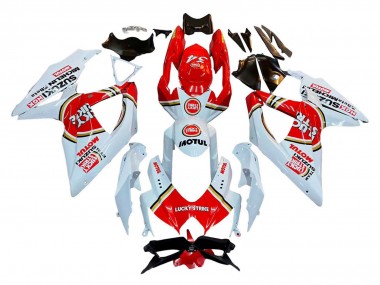 Carénages Moto Suzuki GSXR 600 / GSXR 750 2008-2010 - Blanc Rouge Motul Lucky Strike