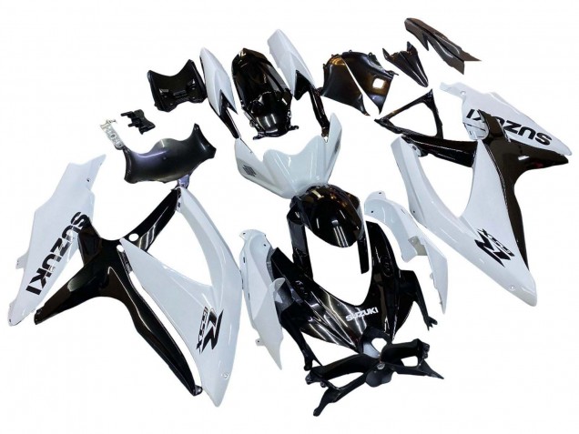 Carénage Moto Suzuki GSXR 600 / GSXR 750 2008-2010 - Blanc Noir