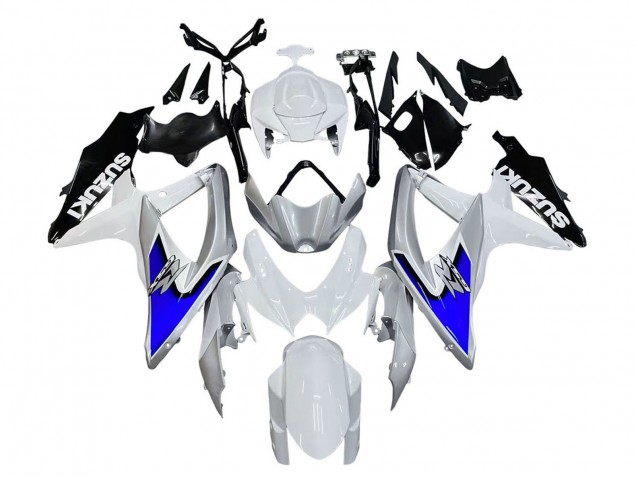 Carénages Moto Suzuki GSXR 600 / GSXR 750 2008-2010 - Blanc Argent Bleu Noir