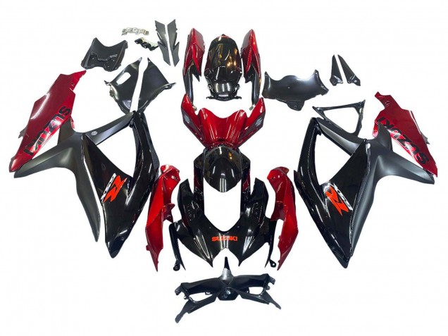 Carénage Moto Suzuki GSXR 600 / GSXR 750 2008-2010 - Rouge Noir Brillant