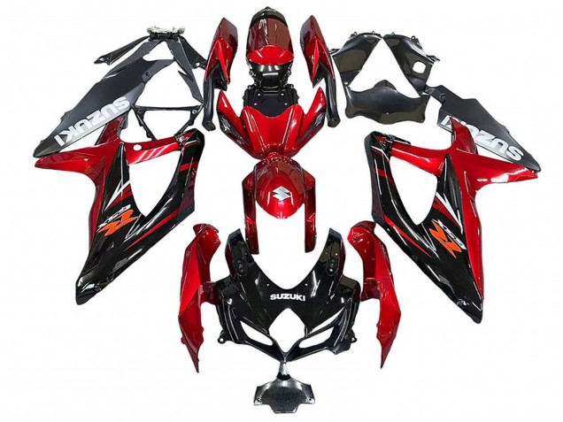 Carénages Moto Suzuki GSXR 600 / GSXR 750 2008-2010 - Rouge Noir Brillant