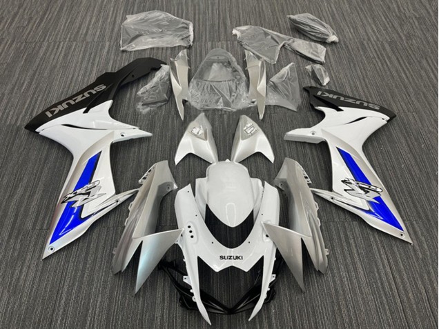 Carénages Moto Suzuki GSXR 600 / GSXR 750 2011-2024 - Blanc Argent Bleu Noir