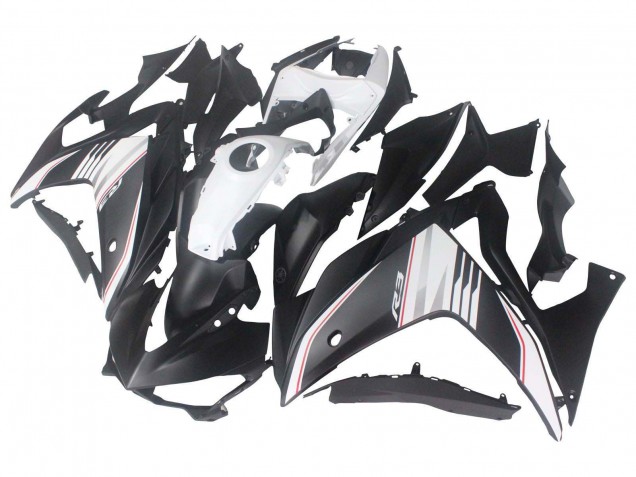 Carénage Moto Yamaha YZF R3/R25 2015-2018 - Blanc Rouge Noir Mat