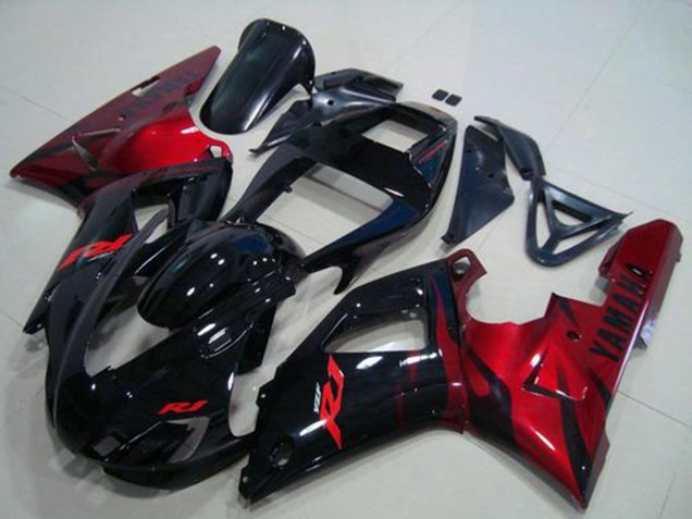 Carénages Moto Yamaha YZF R1 1998-1999 - Noir Brillant Rouge