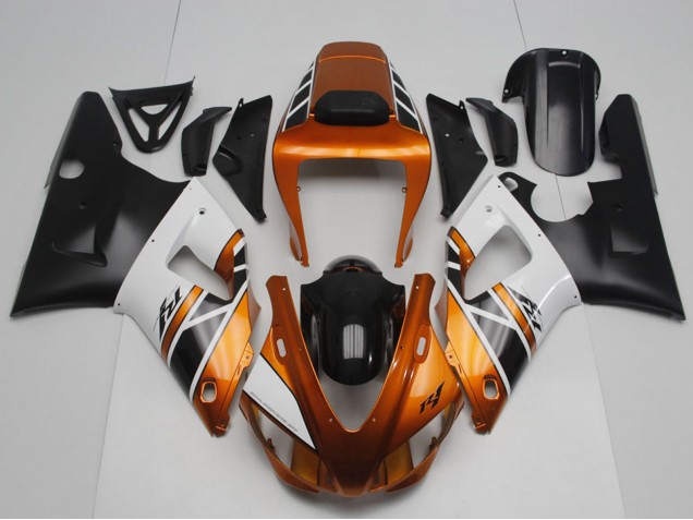 Carénages Moto Yamaha YZF R1 1998-1999 - Orange Or Gris Blanc Noir