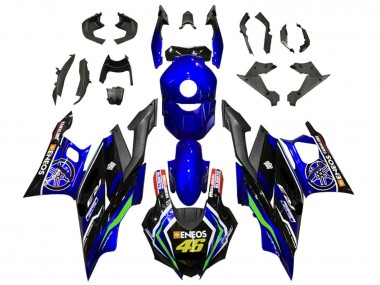 Carénages Moto Yamaha YZF R3/R25 2022-2024 - Bleu Vert Noir ENEOS 46