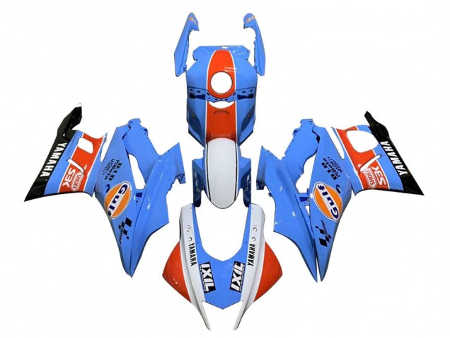 Carénages Moto Yamaha YZF R3/R25 2022-2024 - Bleu Orange Blanc Gulf