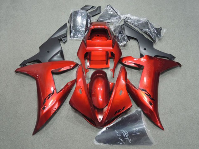 Carénage Moto Yamaha YZF 1000 R1 2002-2003 - Rouge Noir Mat